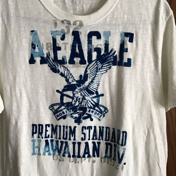 American Eagle Outfitters Athletic Fit T-Shirt Men’s Large Blue Puff Print Y2K - Picture 3 of 5